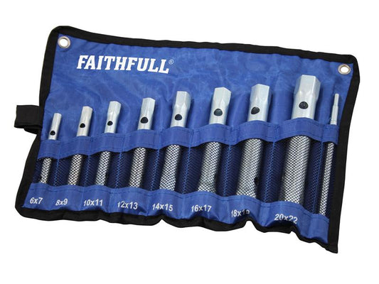 Faithfull Box Spanner Set 8 Piece Metric Double Ended 6 to 22mm FAISPBOXSET8
