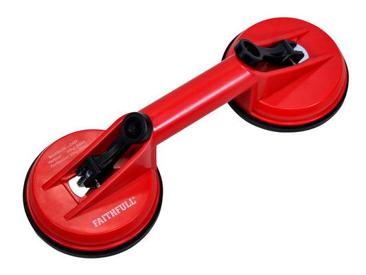 Faithfull Double Pad Suction Lifter 120mm Pads FAISUCPAD2