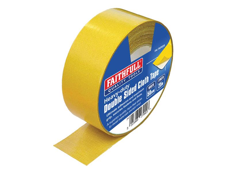 Faithfull Heavy-Duty Double-Sided Tape 50mm x 25m FAITAPEDS