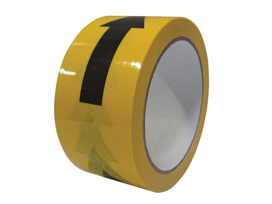 Faithfull Laminated Self-Adhesive Hazard Tape Arrows Black/Yellow 50mm x 33m FAITAPEHAZAR