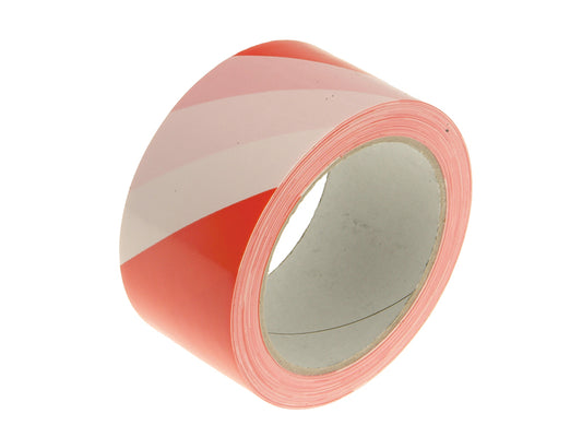 Faithfull Professional Self-Adhesive Hazard Tape Red/White 50mm x 33m FAITAPEHAZRW