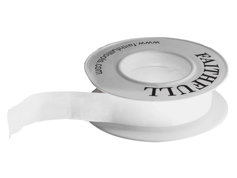 Faithfull P.T.F.E Tape 12mm x 12m White (Pack 10) FAITAPEPTF10