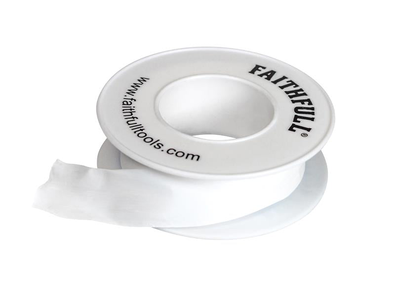 Faithfull P.T.F.E Tape 12mm x 12m White (Pack 10) FAITAPEPTF10