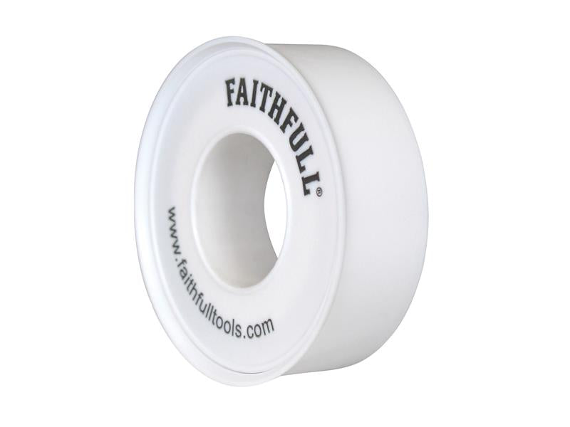 Faithfull P.T.F.E Tape 12mm x 12m White (Pack 10) FAITAPEPTF10