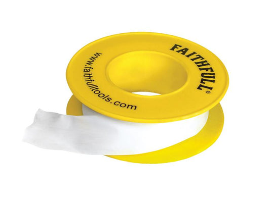 Faithfull P.T.F.E Gas Tape 12mm x 5m White (Pack 10) FAITAPEPTGAS