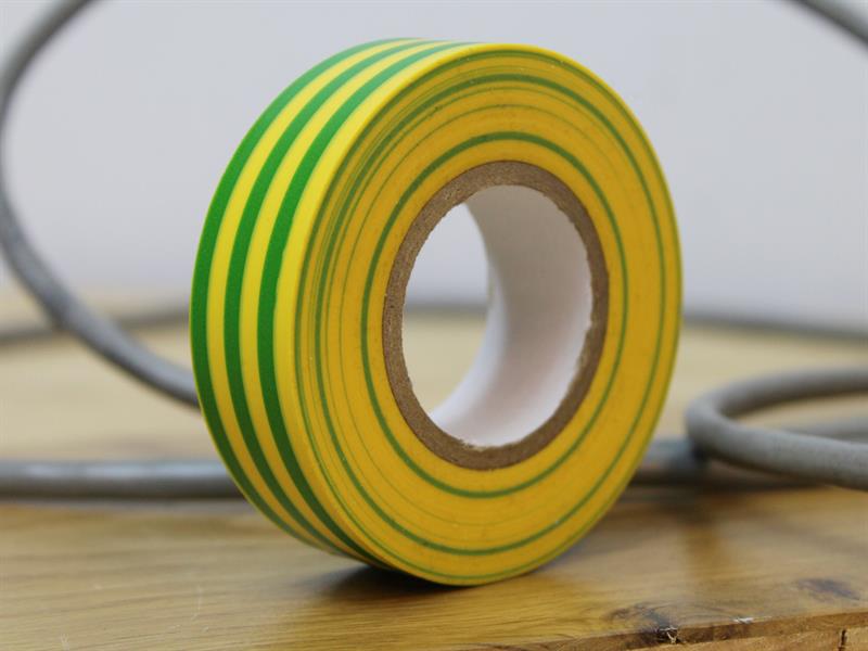 Faithfull PVC Electrical Tape Green / Yellow 19mm x 20m FAITAPEPVCGY