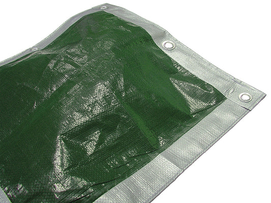 Faithfull Tarpaulin Green/Silver 3.6 x 2.7m (12 x 9ft) 80gsm FAITARP129