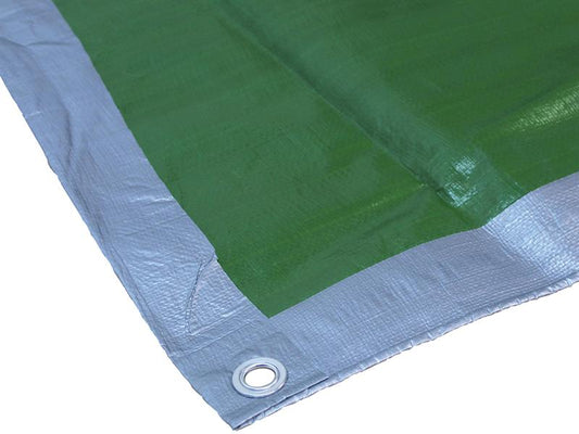 Faithfull Tarpaulin Green/Silver 5.4 x 3.6m (18 x 12ft) 80gsm FAITARP1812