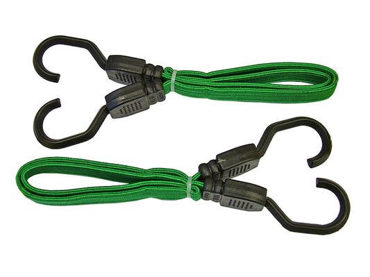 Faithfull Flat Bungee Cord 60cm (24in) Green 2 Piece FAITDBUNG24