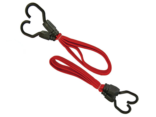 Faithfull Flat Bungee Cord 76cm (30in) Red 2 Piece FAITDBUNG30