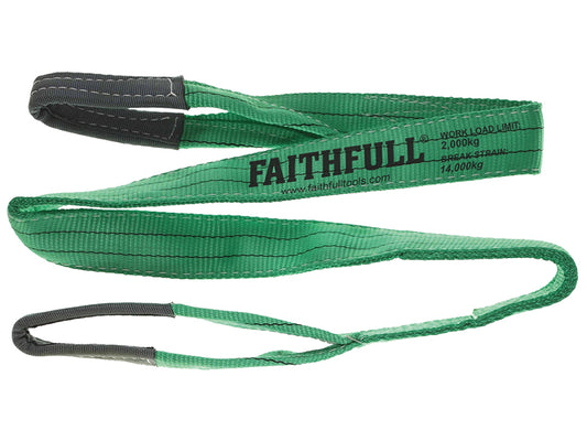 Faithfull Lifting Sling Green 2 Tonne 60mm x 2m FAITDLS2T2M