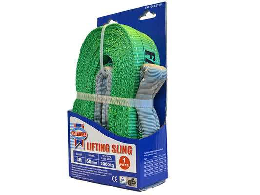 Faithfull Lifting Sling Green 2 Tonne 60mm x 3m FAITDLS2T3M
