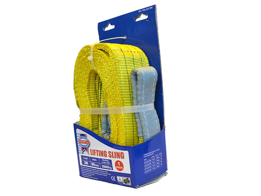Faithfull Lifting Sling Yellow 3 Tonne 90mm x 3m FAITDLS3T3M