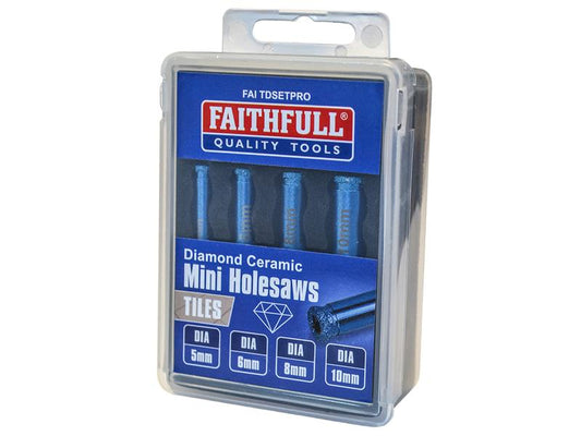 Faithfull Diamond Ceramic Mini Holesaw Set, 4 Piece FAITDSETPRO