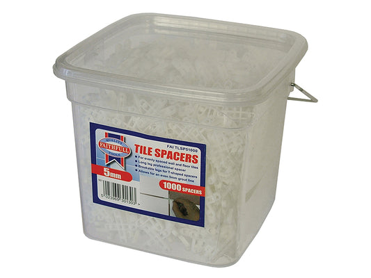 Faithfull Tile Spacer Long Leg 5mm (Tub 1000) FAITLSP51000