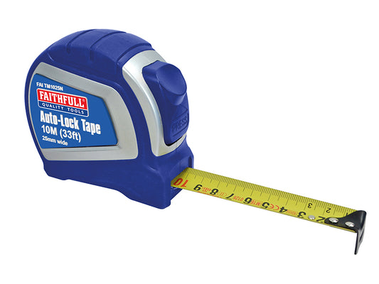 Faithfull Auto-Lock Tape 10m/33ft (Width 25mm) FAITM1025N