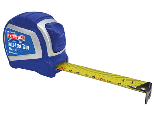 Faithfull Auto-Lock Tape 5m/16ft (Width 25mm) FAITM525N