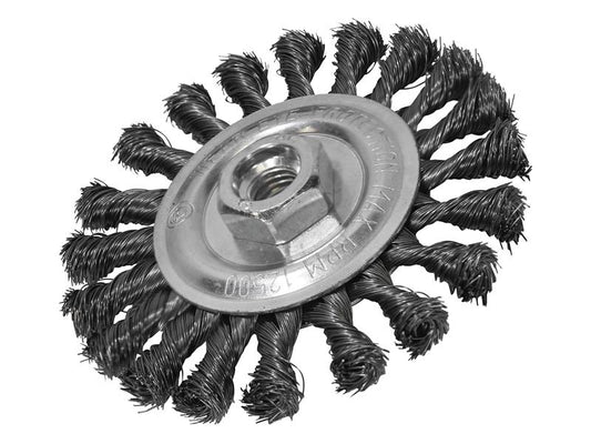Faithfull Circular Wire Brush 115 x 12mm M14x2 Bore, 0.35mm Wire FAIWBCT115