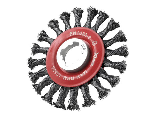 Faithfull Conical Wire Brush 115mm M14x2 0.50mm Steel Wire FAIWBCT115XL