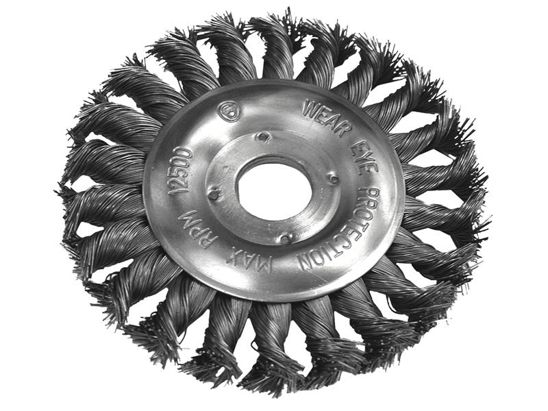 Faithfull Circular Wire Brush 115 x 12mm M14x2 Bore, 0.35mm Wire FAIWBCT115
