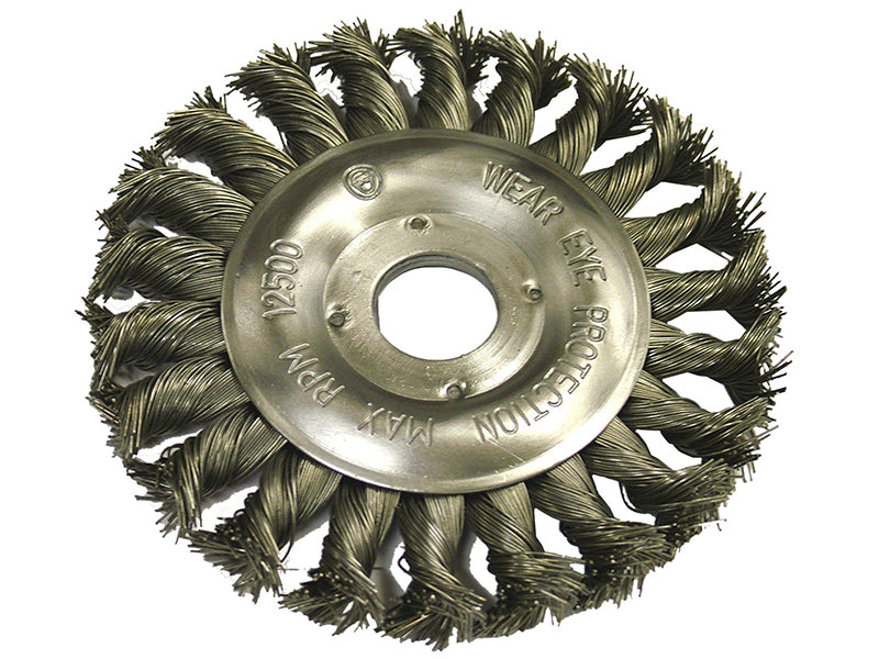 Faithfull Circular Wire Brush 125 x 12mm 22.2mm Bore, 0.50mm Wire FAIWBCT125