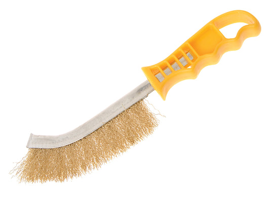 Faithfull Wire Scratch Brush Brass Yellow Handle FAIWBHANDB