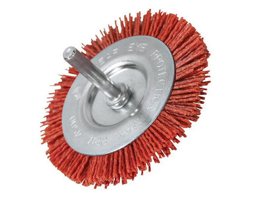Faithfull Nylon Wheel Flat 75mm x 6mm Shank FAIWBN75C