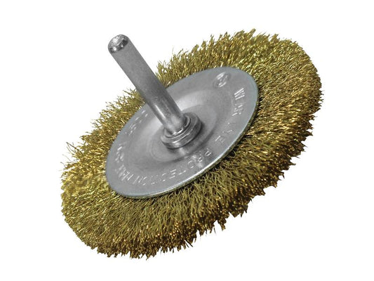 Faithfull Wire Brush 75mm x 6mm Shank, 0.30 Brass Wire FAIWBS75CB