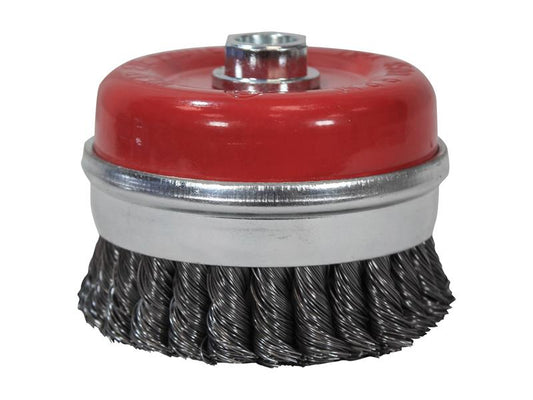 Faithfull Wire Cup Brush Twist Knot 100mm M14x2, 0.50mm Steel Wire FAIWBT100
