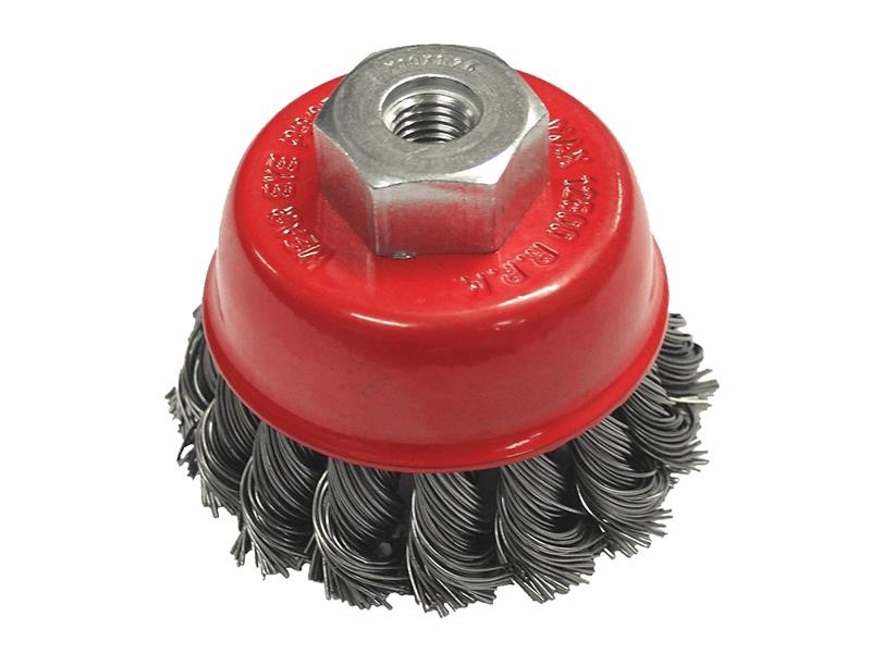 Faithfull Wire Cup Brush Twist Knot 65mm M14x2, 0.50mm Steel Wire FAIWBT65