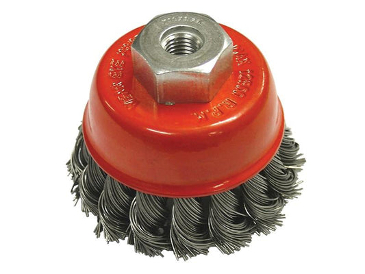 Faithfull Wire Cup Brush Twist Knot 65mm M10x1.5, 0.50mm Steel Wire FAIWBT65MC
