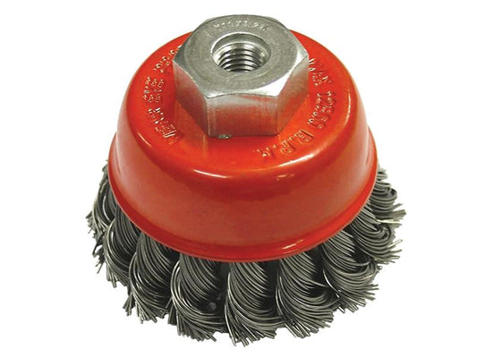 Faithfull Wire Cup Brush Twist Knot 65mm M10x1.25, 0.50mm Steel Wire FAIWBT65MF