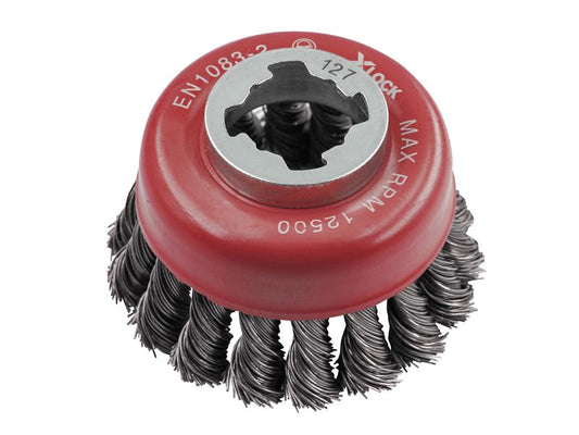 Faithfull Wire Cup Brush Twist Knot 75mm M14x2 0.50mm Steel Wire FAIWBT75XL