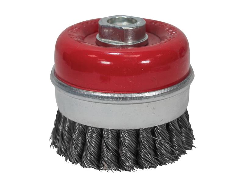 Faithfull Wire Cup Brush Twist Knot 80mm M14x2, 0.50mm Steel Wire FAIWBT80