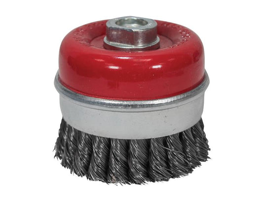 Faithfull Wire Cup Brush Twist Knot 80mm M14x2, 0.50mm Steel Wire FAIWBT80