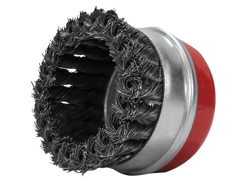 Faithfull Wire Cup Brush Twist Knot 80mm M14x2, 0.50mm Steel Wire FAIWBT80