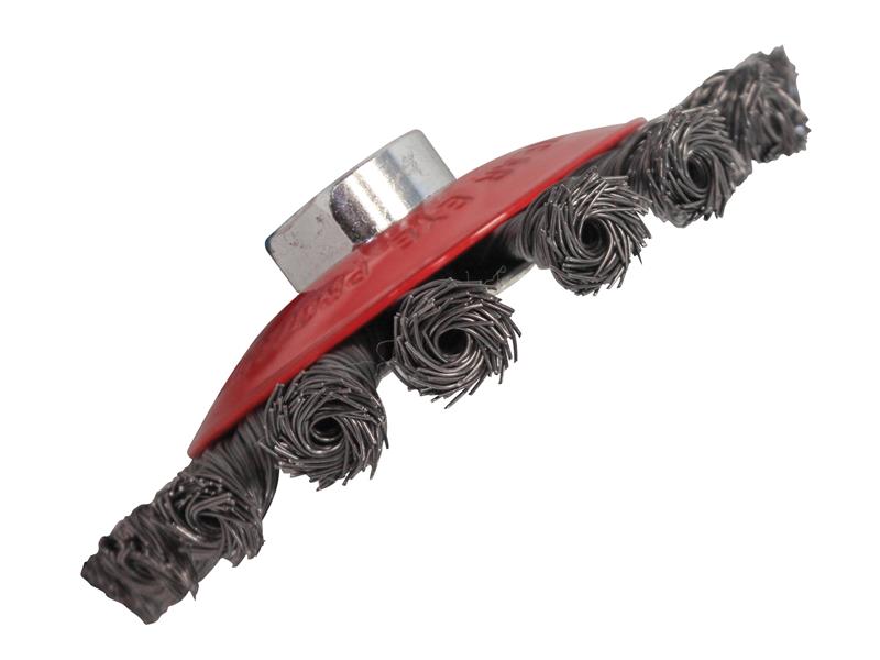 Faithfull Conical Wire Brush 100mm M10x1.5 Bore, 0.50mm Wire FAIWBTC100MC