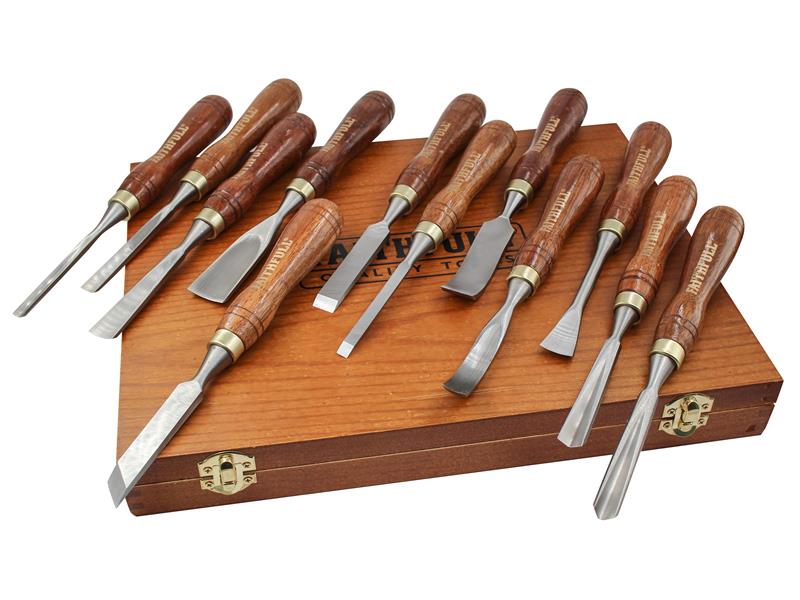 Faithfull Woodcarving Set of 12 in Case FAIWCSET12
