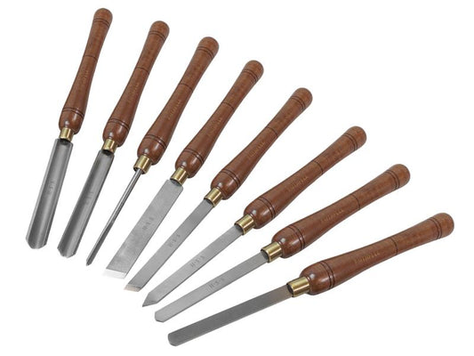 Faithfull HSS Turning Chisel Wooden Boxed Set, 8 Piece FAIWCTSET8B