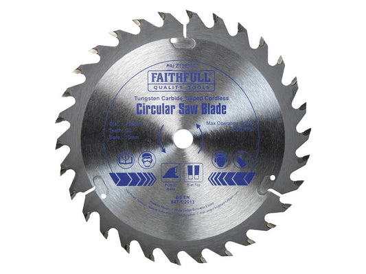 Faithfull TCT Cordless Trimsaw Blade 136 x 10mm x 30T POS FAIZ13630C