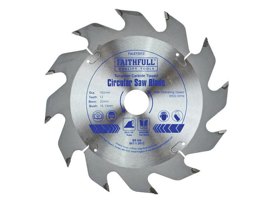 Faithfull TCT Circular Saw Blade 150 x 20mm x 12T POS FAIZ15012