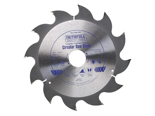Faithfull TCT Circular Saw Blade 190 x 30mm x 12T POS FAIZ1901230