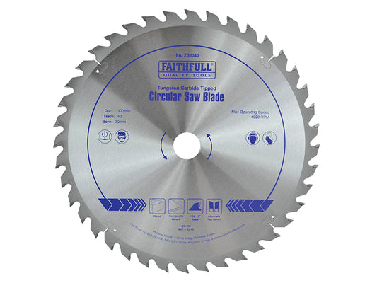Faithfull TCT Circular Saw Blade 300 x 30mm x 40T POS FAIZ30040