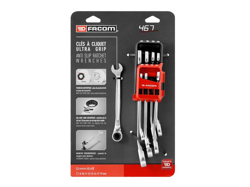 Facom Metric Long Combination Wrench Set 8 Piece 12 point 440XL
