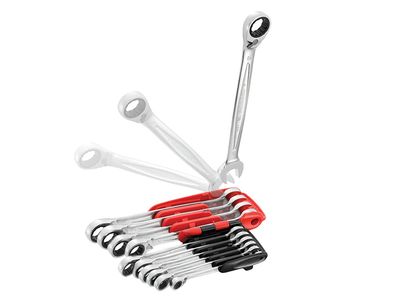 Facom Metric Ratchet Combination Wrench Set 10 Piece Angled At 15° 467B.JP10PB
