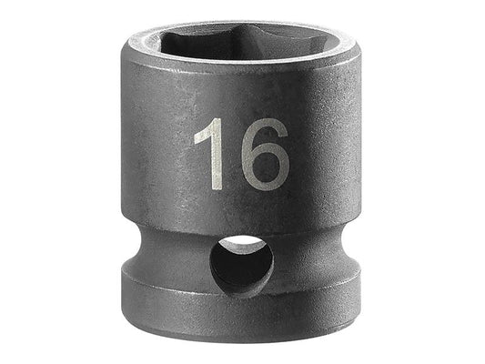Facom Stubby Impact Socket 1/2in Drive 16mm 6 Point FCMNSS16A