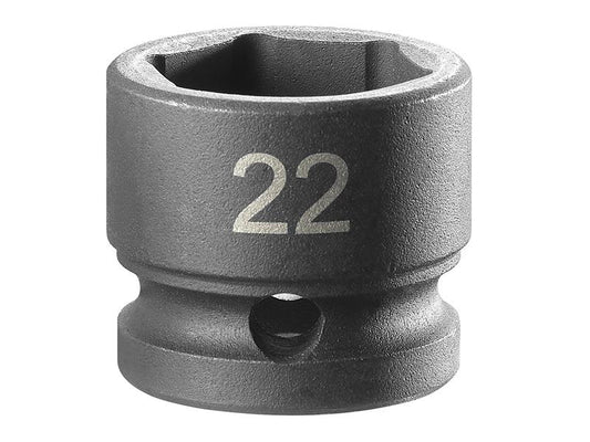 Facom Stubby Impact Socket 1/2in Drive 22mm 6 Point FCMNSS22A