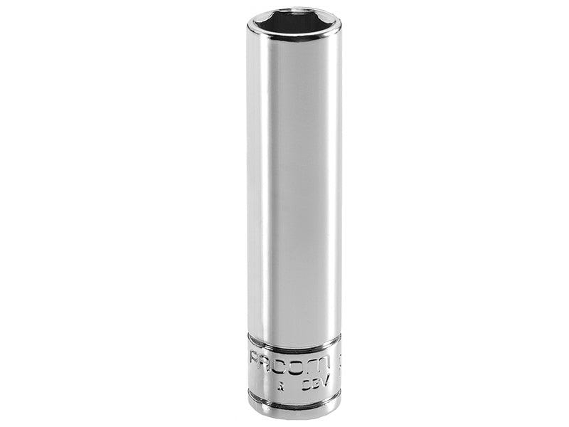 Facom Hexagon Deep Socket 1/4in Drive 13mm Chrome Finish R.13LA