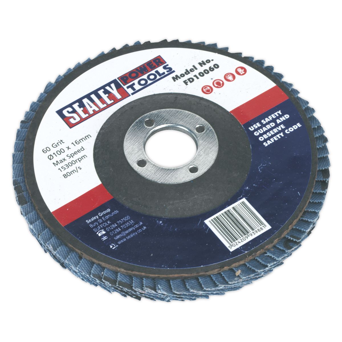 Sealey Flap Disc Zirconium �100mm �16mm Bore 60Grit FD10060