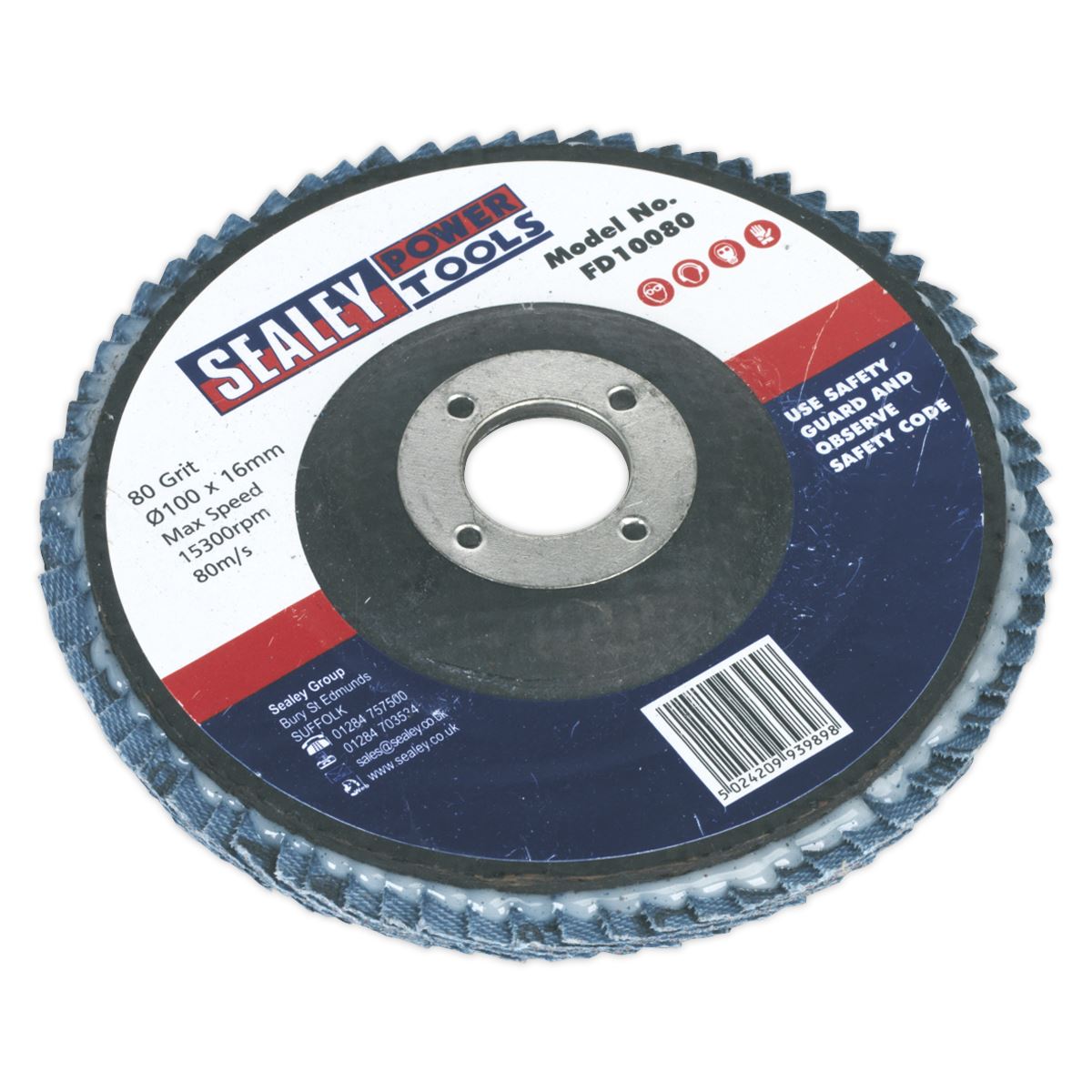Sealey Flap Disc Zirconium �100mm �16mm Bore 80Grit FD10080